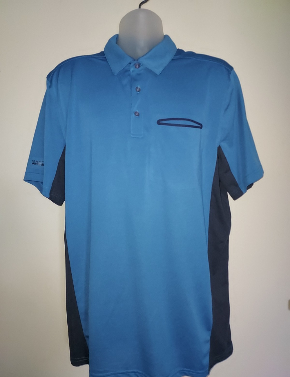 Skecher's Men's Go Golf Shirt XL Short Sleeve Polo Performance Athletic Blue